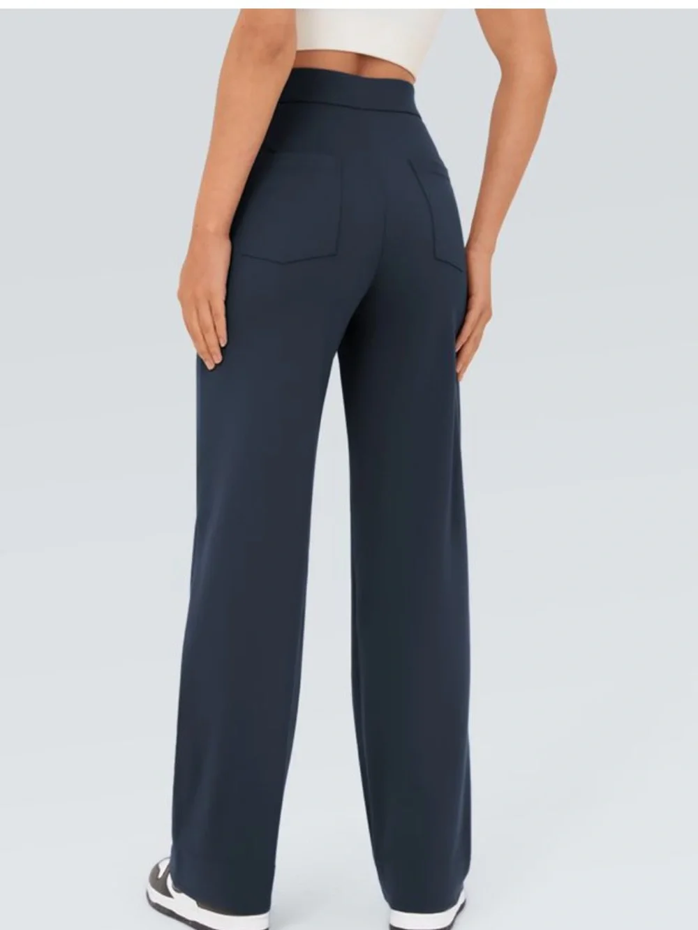 Halara DayStretch High Waisted Straight Leg Pants XL Tall Midnight Blue Pockets